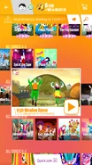 Irish Meadow Dance on the Just Dance Now menu (2017 update, phone)