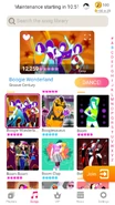 Boogie Wonderland on the Just Dance Now menu (2020 update, phone)