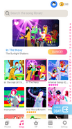 In The Navy on the Just Dance Now menu (phone)