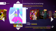 Love You Like A Love Song on the Just Dance 4 menu (Wii/PS3/Wii U)