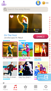 On the Floor on the Just Dance Now menu (phone)