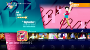 September (Disco Fitness Version) on the Just Dance 2018 menu