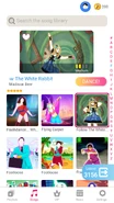 Follow the White Rabbit no menu do Just Dance Now (Celular)