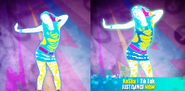 Comparison between Just Dance Now and advertisement squares