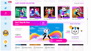 Don’t Stop Me Now (Panda Version) on the Just Dance 2019 menu