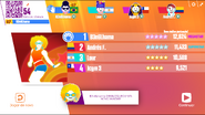 Just Dance Now scoring screen (2017 update)