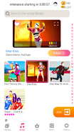 One Kiss on the Just Dance Now menu (2020 update, phone)