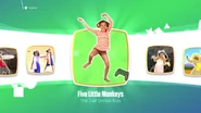 Kidsfivelittlemonkeys jd2018 kids menu.png (824 KB) Five Little Monkeys on the Just Dance 2018 menu (Kids Mode)