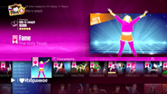 Fame on the Just Dance 2017 menu