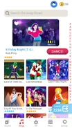 Last Friday Night (T.G.I.F.) on the Just Dance Now menu (phone)