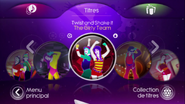 Twist and Shake It on the Just Dance 3 menu