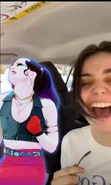 Reaction meme showing Dolores with Alessandra in reference of her song "Queen of Kings"