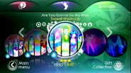 Are You Gonna Go My Way (Sweat Mashup) on the Just Dance 3 menu (Wii/PS3)