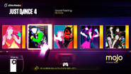 Good Feeling on the Just Dance 4 menu (Xbox 360)