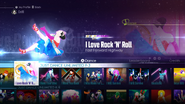 I Love Rock ‘N’ Roll on the Just Dance 2016 menu