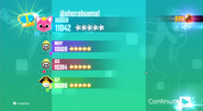 Just Dance 2020 scoring screen (Wii)