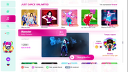 Maneater on the Just Dance 2020 menu