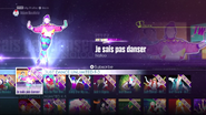 Je sais pas danser on the Just Dance 2016 menu