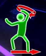 Beta pictogram 2 (the shake emblem is replaced by an arrow)