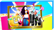 P2, P3, and P4 on the icon for the Just Dance Now playlist "Family Fiesta" (along with Mama Mia (P1), Bubble Pop! (Bubble Gum Version) (P3), Waka Waka (This Time for Africa) (P2), and This Is How We Do (P3))