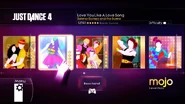 Love You Like A Love Song on the Just Dance 4 menu (Xbox 360)