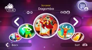 Dagomba on the Just Dance 2 menu