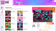 Mayores on the Just Dance Now menu (computer)