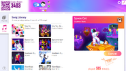 Space Cat on the Just Dance Now menu (computer)