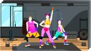 The coaches on the icon for the Just Dance Now playlist "The Fit List!"