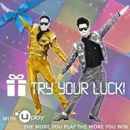 The coaches on a promotional image for a Just Dance 2014 giveaway with Uplay