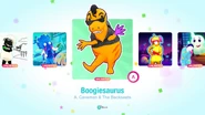 Jurassickids jd2020 menu kids.png (1.62 MB) Boogiesaurus on the Just Dance 2020 menu (Kids Mode)