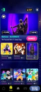Buttons (Night Version) on the Just Dance Now menu (2024 update, phone)