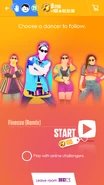 Just Dance Now coach selection screen (2017 update, phone)