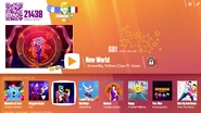 New World on the Just Dance Now menu (2017 update, computer)