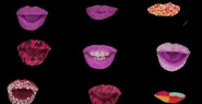 Behind-the-scenes footage of the lips that appear in the background