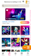 Rain Over Me (Extreme Version) on the Just Dance Now menu (2020 update, phone)