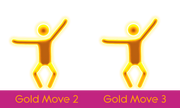 Comparison between the pictograms for Gold Move 2 and Gold Move 3 (the latter is placed slightly more upwards)