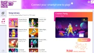 Cosmic Party on the Just Dance Now menu (2020 update, computer)