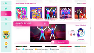 Jump (For My Love) on the Just Dance 2020 menu