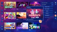 Vampire on the Just Dance 2024 Edition menu