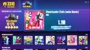 Cheerleader (Felix Jaehn Remix) on the Just Dance Now menu (outdated, computer)