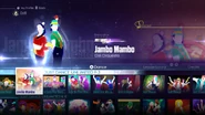 Jambo Mambo on the Just Dance 2016 menu