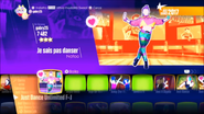 Je sais pas danser on the Just Dance 2018 menu