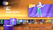 All About That Bass on the Just Dance 2017 menu