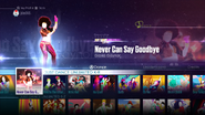 Never Can Say Goodbye on the Just Dance 2016 menu