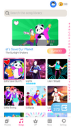 Let’s Save Our Planet on the Just Dance Now menu (phone)
