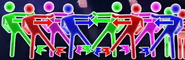 Beta pictograms 5 and 6 (there is a punch emblem under the right leg of each pictogram)