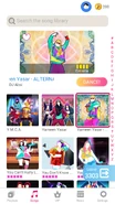 Yameen Yasar (Extreme Version) on the Just Dance Now menu (phone)