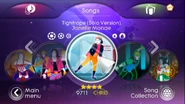 Tightrope (Solo Version) on the Just Dance 3 menu (Wii/PS3)