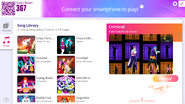 Criminal on the Just Dance Now menu (2020 update, computer)